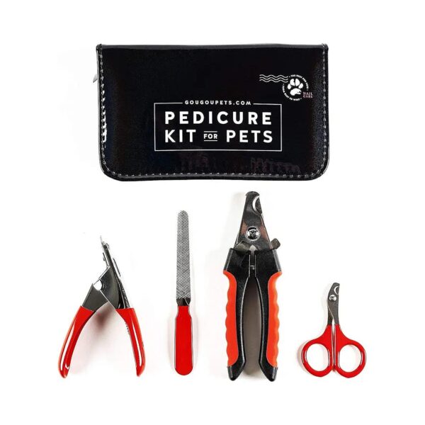 Pet Grooming Kit with Sharp Stainless Steel Clippers and File for On-The-Go Pampering