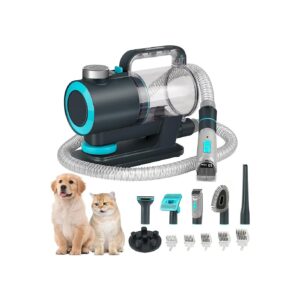 Pet Grooming Kit with Vacuum Function and 5 x Grooming Tools for Dog Hair