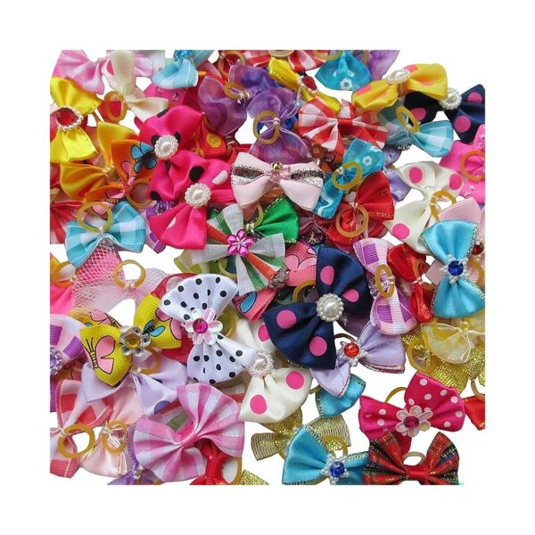 Pet Grooming Products Random 20pcs Dog Hair Bow with Mix Patterns and Colors