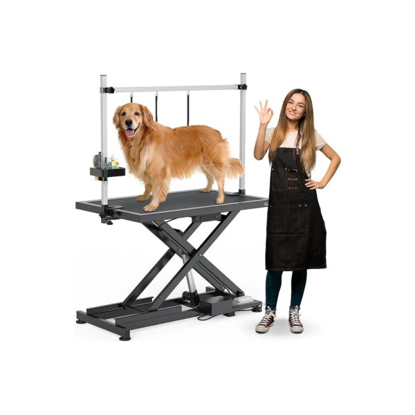 Pet Grooming Table For Large And Small Pets With Adjustable Height And Tool Organizer