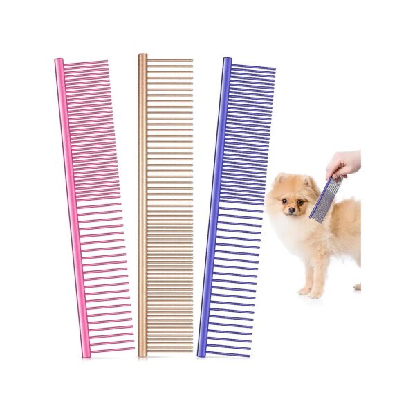 Pet Grooming Tools with Stainless Steel Comb for Long Haired Pets with Matted Hair