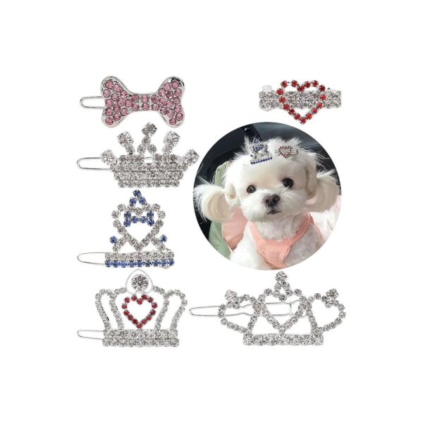 Pet Hair Accessories with Crystal Rhinestone for Small Medium Large Dogs