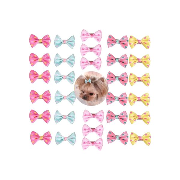 Pet Hair Bow Clips for Dogs, Cats, and Puppies with Random Colors