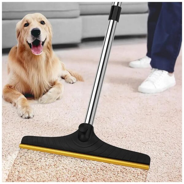 Pet Hair Carpet Rake with 60'' Extendable Handle for Deep Cleaning