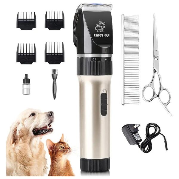 Pet Hair Clippers for Dogs and Cats with Adjustable Clipping Combs and Quiet Operation