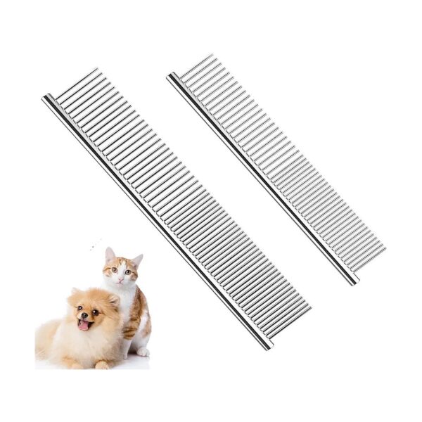 Pet Hair Comb with Steel Teeth for Removing Tangles and Knots on Dogs and Cats