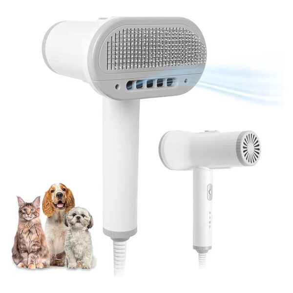 Pet Hair Dryer with Slicker Brush for Small and Medium-Sized Dogs and Cats