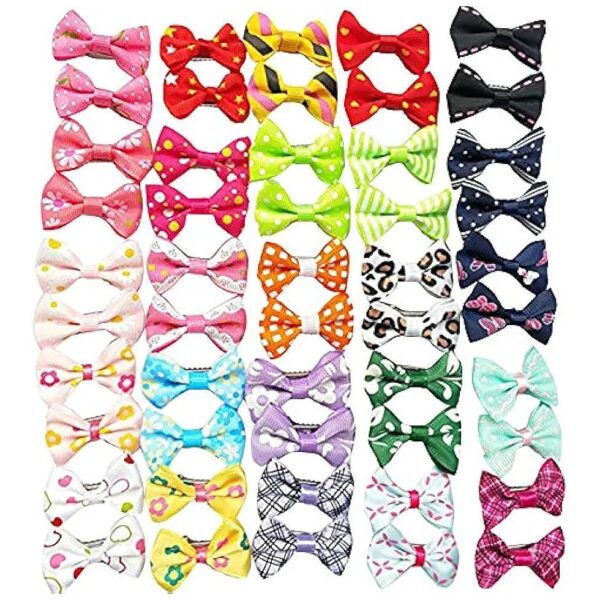 Pet Hair Grooming Essentials Mix Colors and Patterns Pet Bows