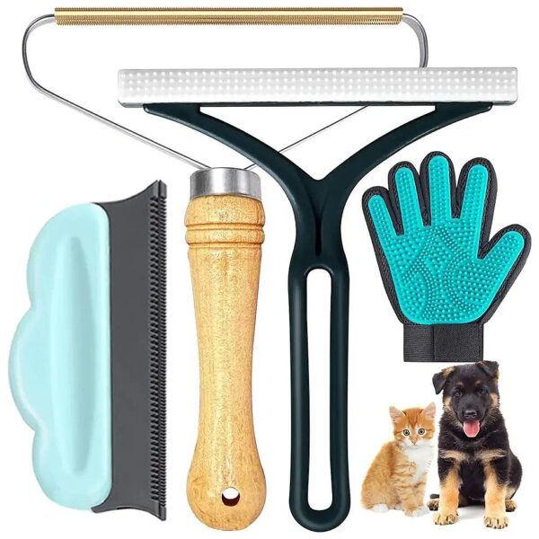 Pet Hair Remover Set for Couch, Laundry, Car, and Clothes, Efficient and Easy to Use