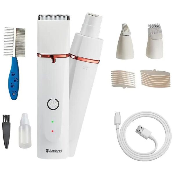 Pet Hair Trimmer Kit with Electric Nail Grinder for Small Medium Large Dogs and Cats