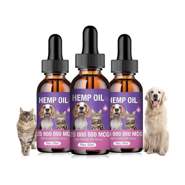 Pet Hemp Oil for Dogs and Cats with Omega 3 6 9 Rich Formula for Healthy Skin and Coat