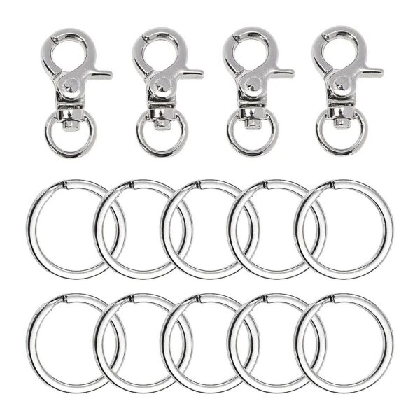 Pet ID Tag Clips with Key Rings for Dogs, Cats, and Puppies