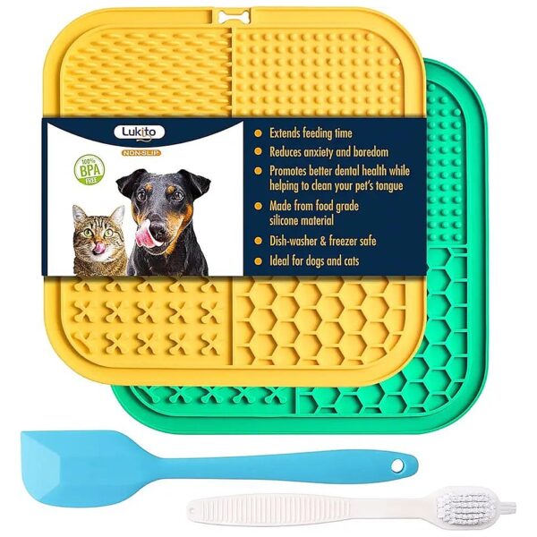 Pet Licking Mat for Dogs and Cats with 77 Suction Cups and Food Grade Silicone