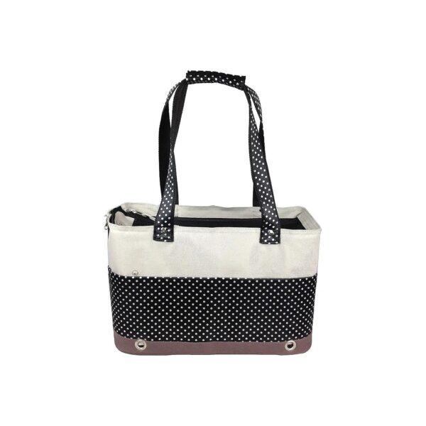 Pet Life Tote Carrier with Built-in Leash Securer and Stylish Embroidered Accents