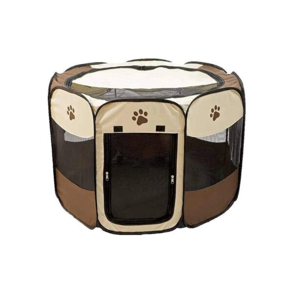 Pet Playpen for Large Breeds with Elegant Paw Print Design for Indoor and Outdoor Use