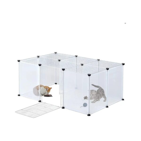 Pet Playpen for Small Animals - 3" x 5" x 7" Large Enclosure with Door and Panels