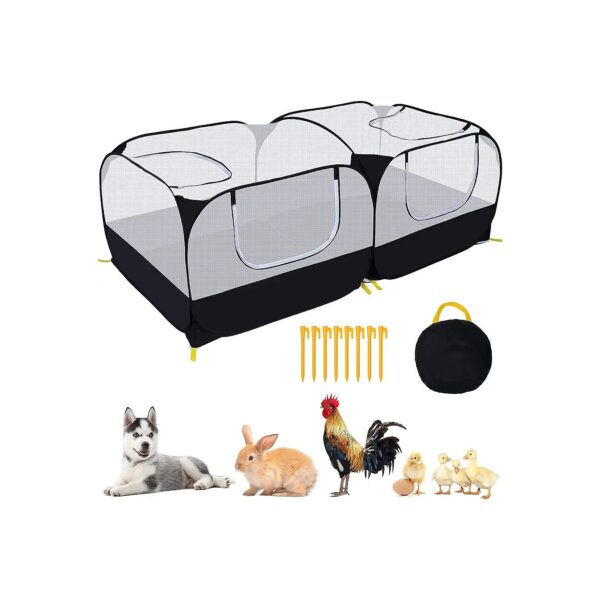 Pet Playpen for Small Animals with Soft and Breathable Gauze Walls