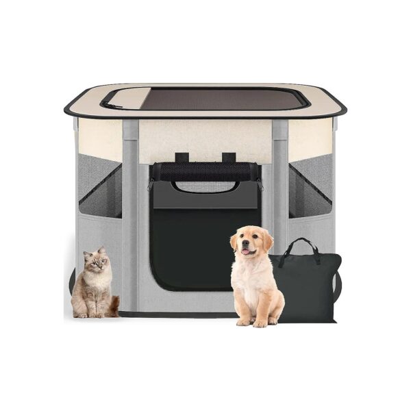 Pet Playpen for Small Dogs and Cats, Travel-Friendly and Large Space Kennel Tent