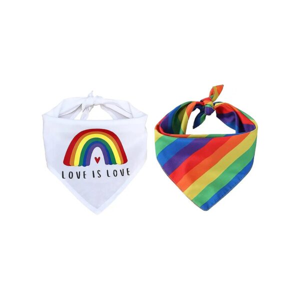 Pet Pride Accessories, Soft Gay Pride Rainbow Cotton Handkerchiefs for Dogs and Cats