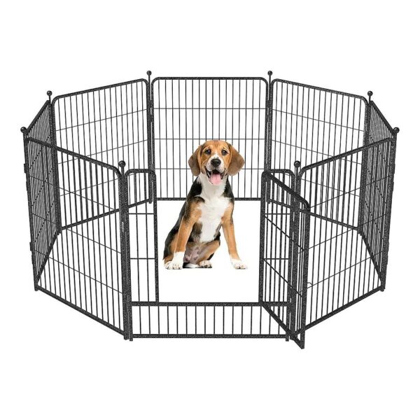 Pet Puppy Playpen Outdoor 8 Panels Foldable Dog Fence for Small Medium Size Dogs