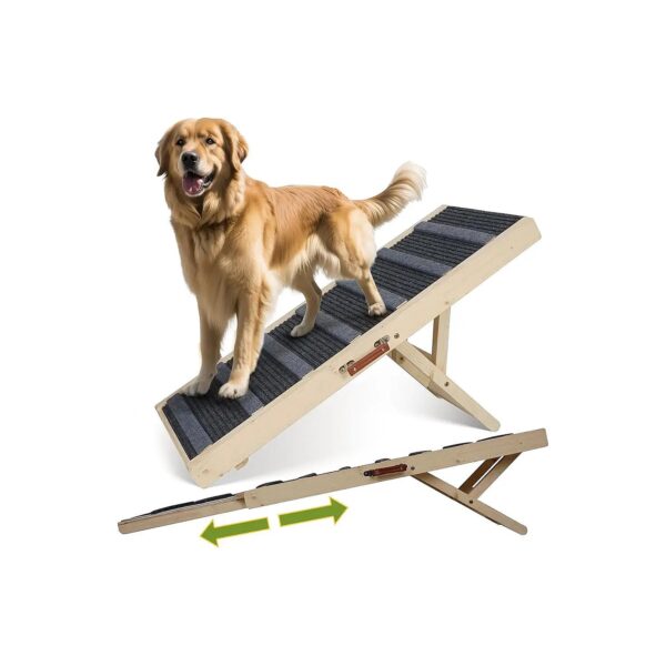 Pet Ramp with Adjustable Gears and Thickened Surface for Safe and Easy Pet Climbing