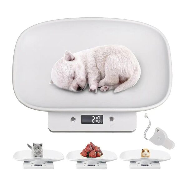 Pet Scale with Tape Measure for Weighing Small Dogs, Cats, Puppies, and More