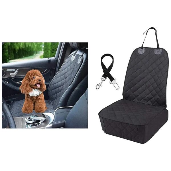 Pet Seat Cover for Cars with Scratch-Resistant Fabric and Safety Belt