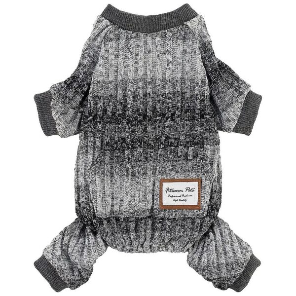 Pet Sleepwear, XXL, Dark Heather Gray, Soft Knitted Dog Pajamas for Small Pets