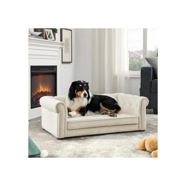 Pet Sofa for Medium-Sized Dogs and Cats, Made Sponge and Breathable Linen