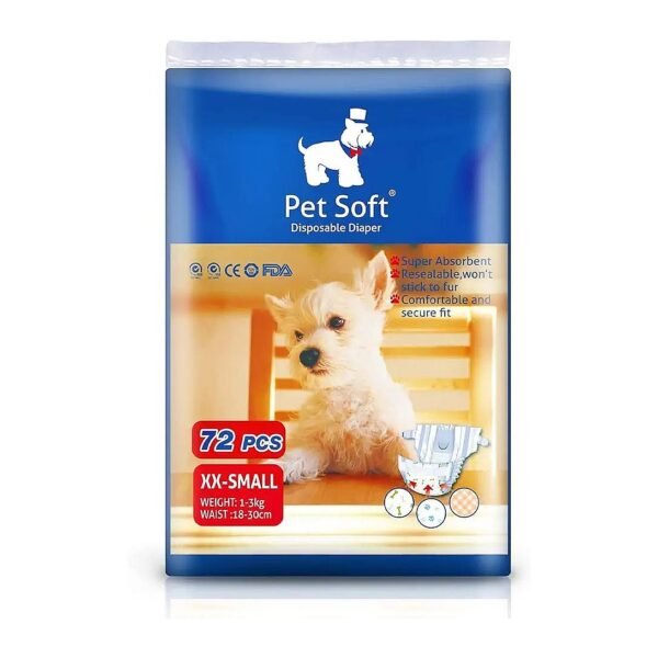 Pet Soft Diapers Full Protection XXXSmall Female Dog Diapers for Cats and Small Dogs