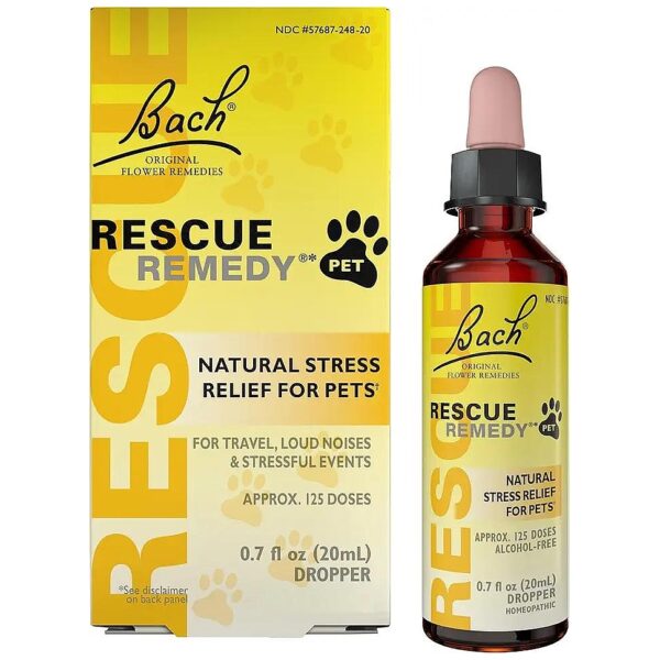 Pet Stress Relief Tincture with Original Dr Bach Formula and Natural Flower Essences