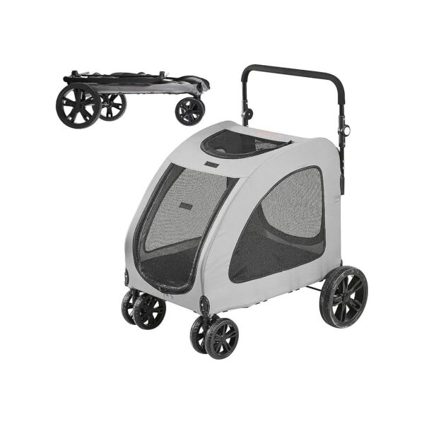 Pet Stroller for Large Dogs 160lb Capacity Adjustable Height Large Wheels