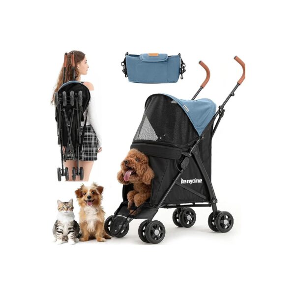 Pet Stroller for Small Dogs and Cats with Premium Materials and Safe Travel Features