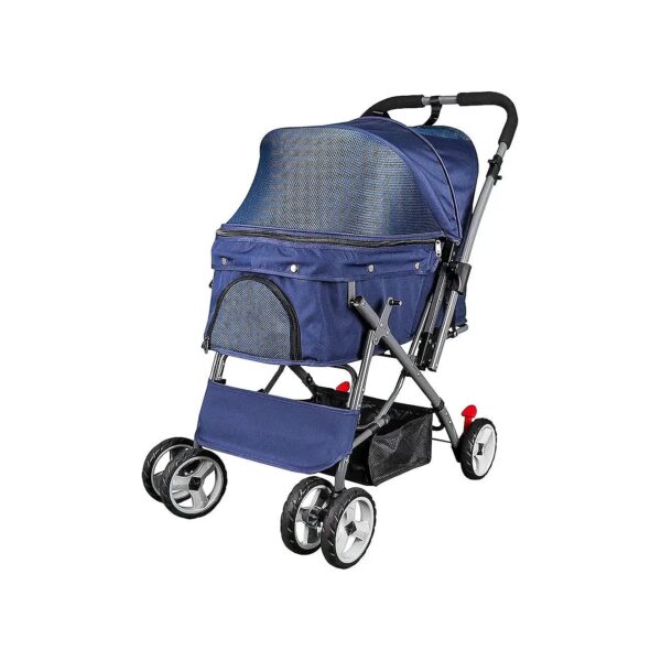 Pet Stroller for Small to Medium Pets up to 40 Pounds with Reversible Handle