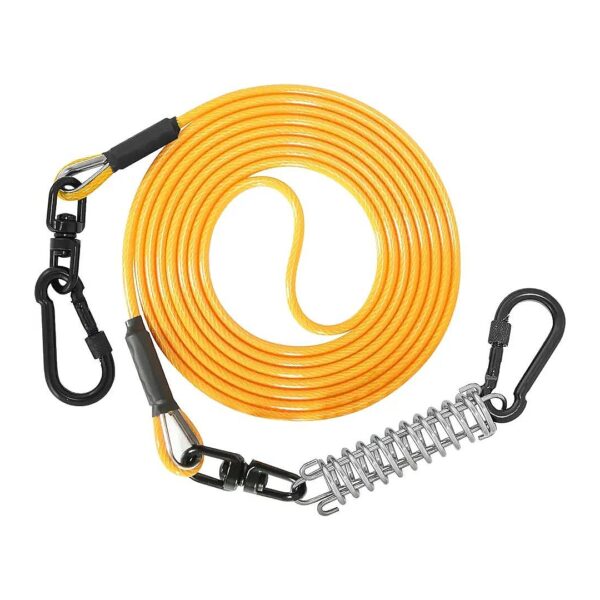 Pet Tie Out Cable for Medium to Large Dogs Orange 5MM 10FT Strong and Durable