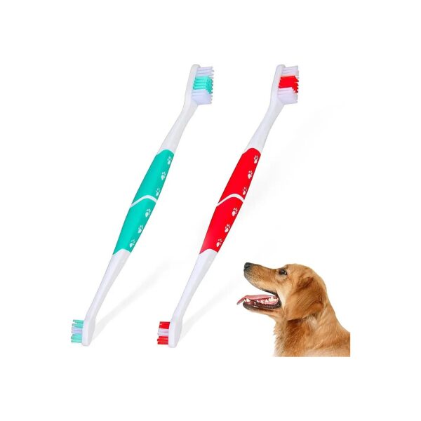 Pet Toothbrush for Dogs Cats Small Pets with Soft Bristle and Double Sided