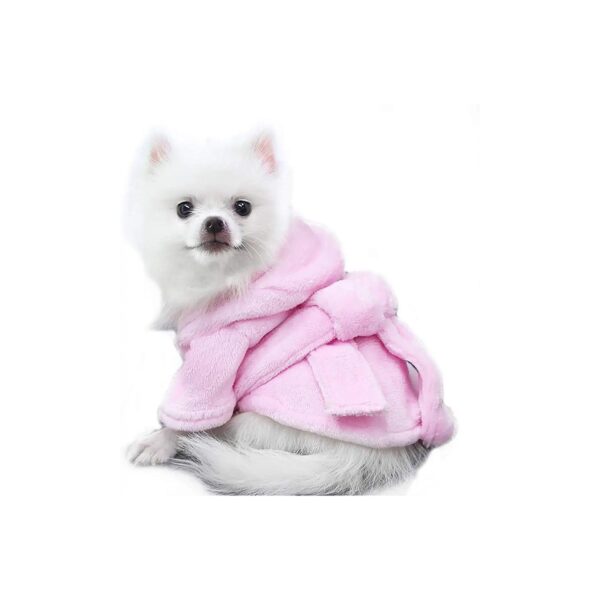 Pet Towel Pajamas Hooded Bathrobe Super Absorbent Quickly Drying for Small Dogs Cats