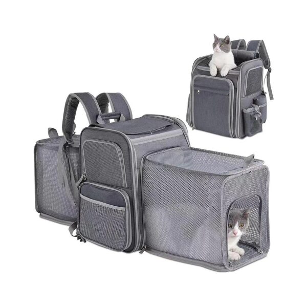 Pet Travel Backpack for Small to Medium Pets Up to 20 Lbs with Expandable Space