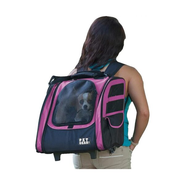 Pet Travel Carrier, Backpack, and Car Seat with Telescoping Handle