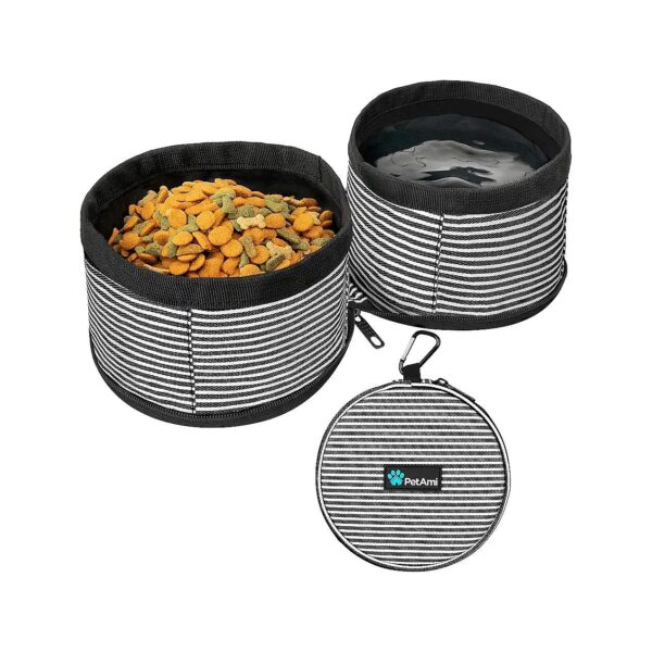 Pet Travel Kit with Foldable Water and Food Bowls for Mess-Free Meals