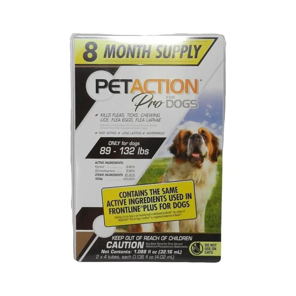 Pet Treatment for Large Dogs 89-132 lbs Effective Against Fleas Eggs and Larvae