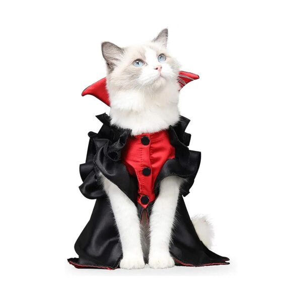 Pet Vampire Costume with Button for Kitten Small Dogs Rabbit Halloween Cosplay Decoration