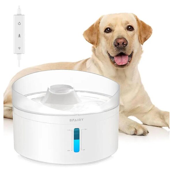 Pet Water Fountain with Adjustable Brightness and Controllable Water Pump for Large Dogs