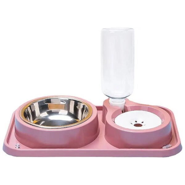 Pet Water and Food Bowl Set with Anti-Slip Rifles and Anti-Spill Design for Cats and Dogs