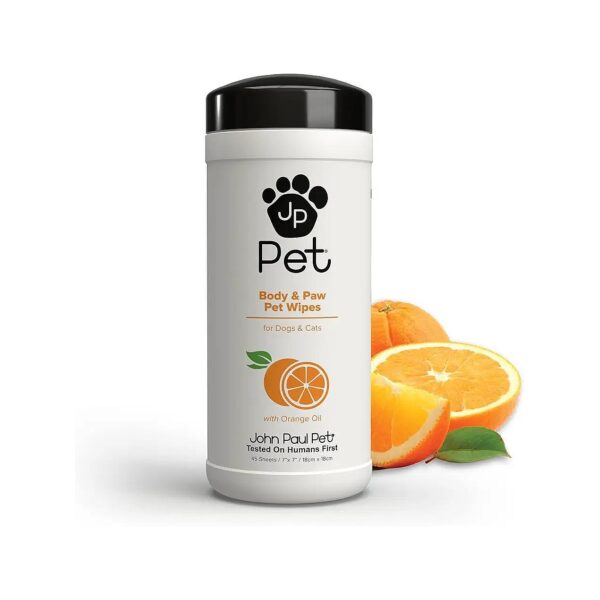 Pet Wipes with Aloe and Orange Oil, Soothe and Clean, Cruelty Free and Paraben Free