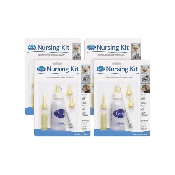 Pet-Ag Nursing Kit for Feeding Small Animals with Clear Bottle