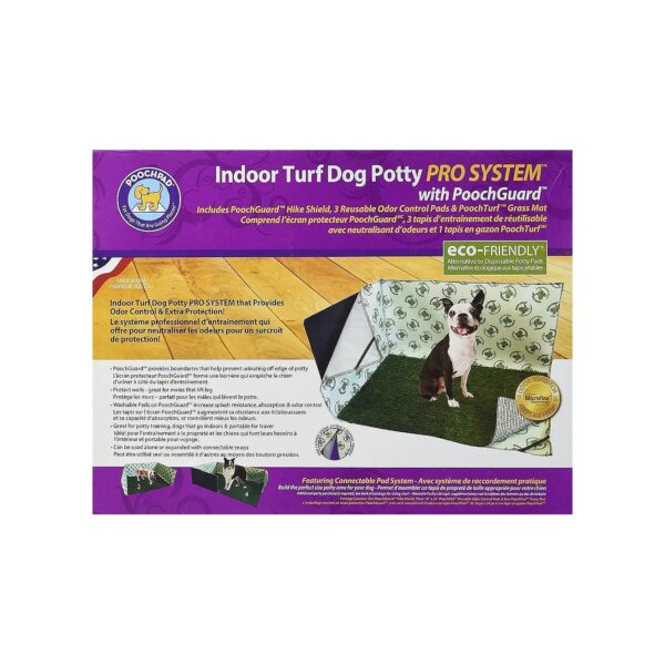 Pet-Friendly Indoor Dog Potty System with Turf-Like Surface and Wall Pads