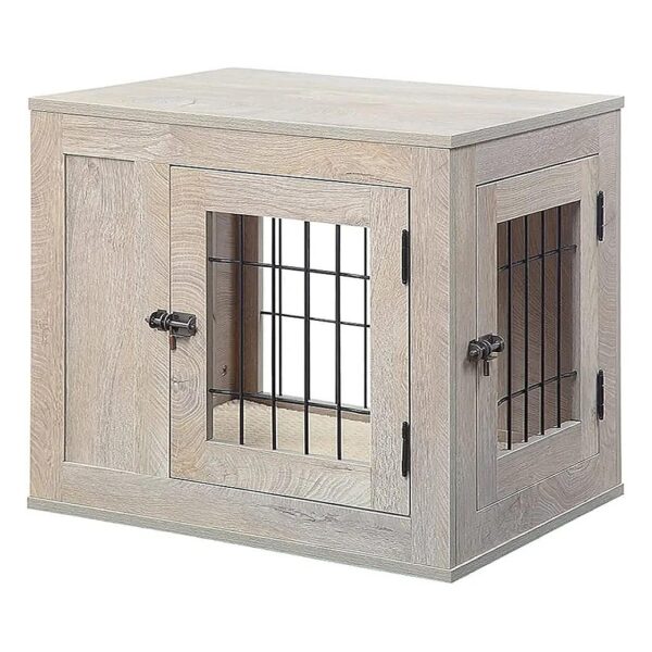 Pet-Friendly Side Table and Dog Crate Combo for Small Breeds and Home Decor