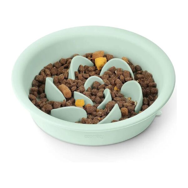 Petal-Shaped Slow Food Bowl for Small Breed Dogs like French Bulldogs and Beagles