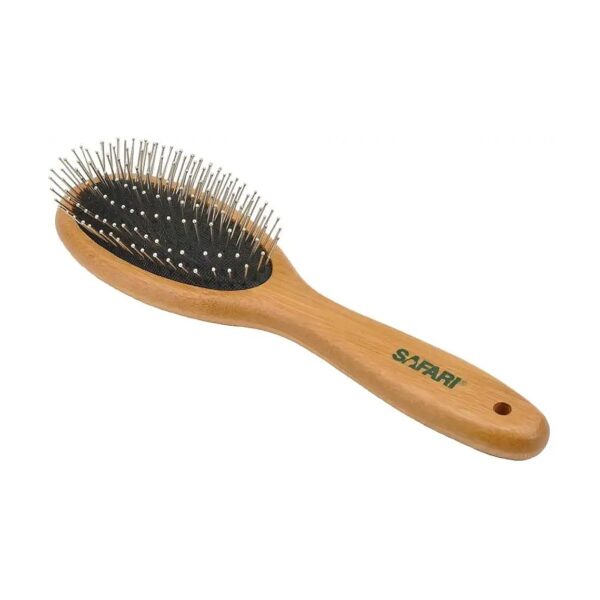 Pin Brush for Dogs with Short and Long Hair with Bamboo Handle